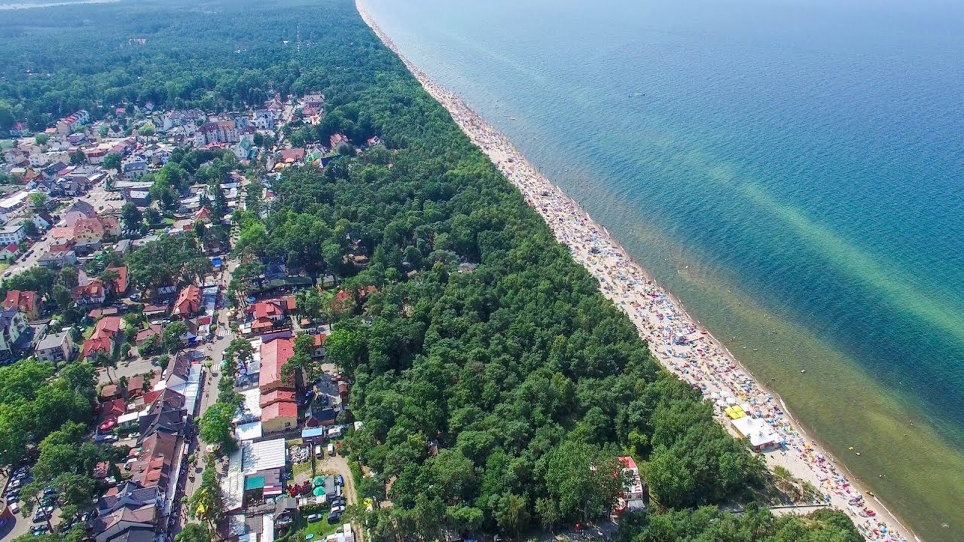 Międzywodzie i wybrzeże wyspy Wolin z lotu ptaka